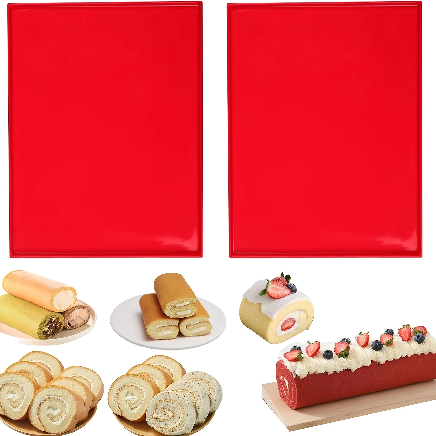 Kitchen Baking Mat - 스위스 롤 케이크용 실리콘 베이킹 매트