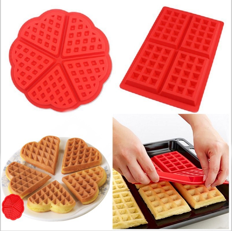 Kitchen Baking Kit - 식품 등급 실리콘 와플 몰드 DIY