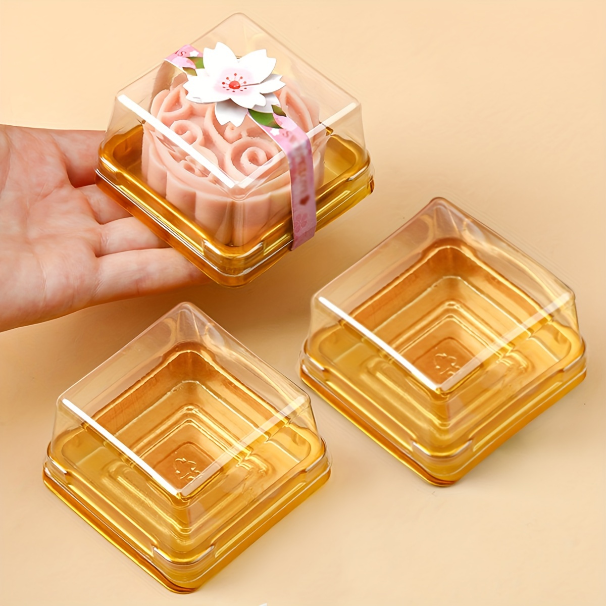 Kitchen Set Bakery - 50개 투명 플라스틱 미니 케이크 상자
