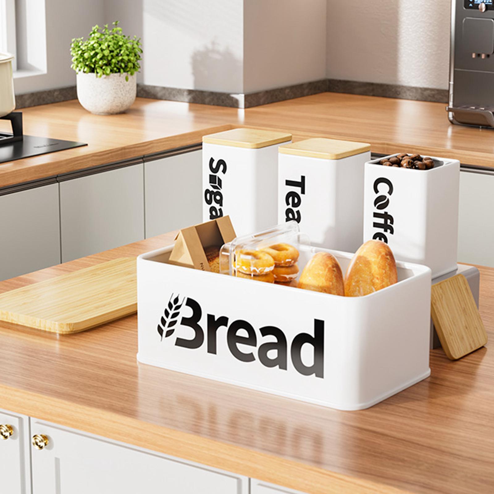 Kitchen Baking Canisters - 철제 대나무 빵 보관함 정리함 베이킹