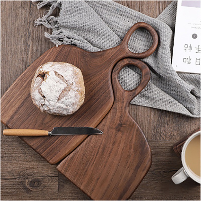 Baking In Kitchen - 검은 호두 단단한 도마 나무 트레이