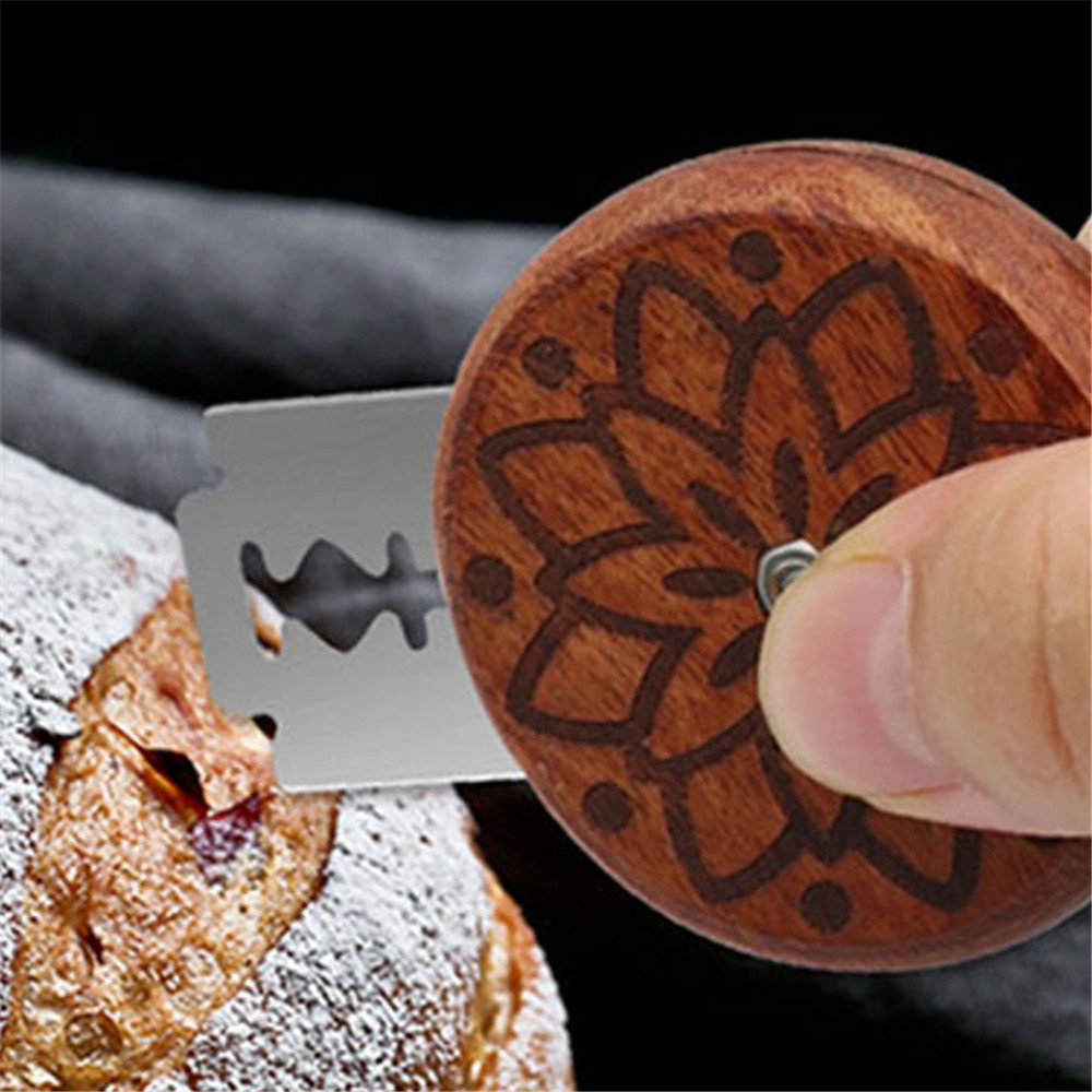 Bread Lame Scoring - 목재 라운드 빵 라메 나이프, 5