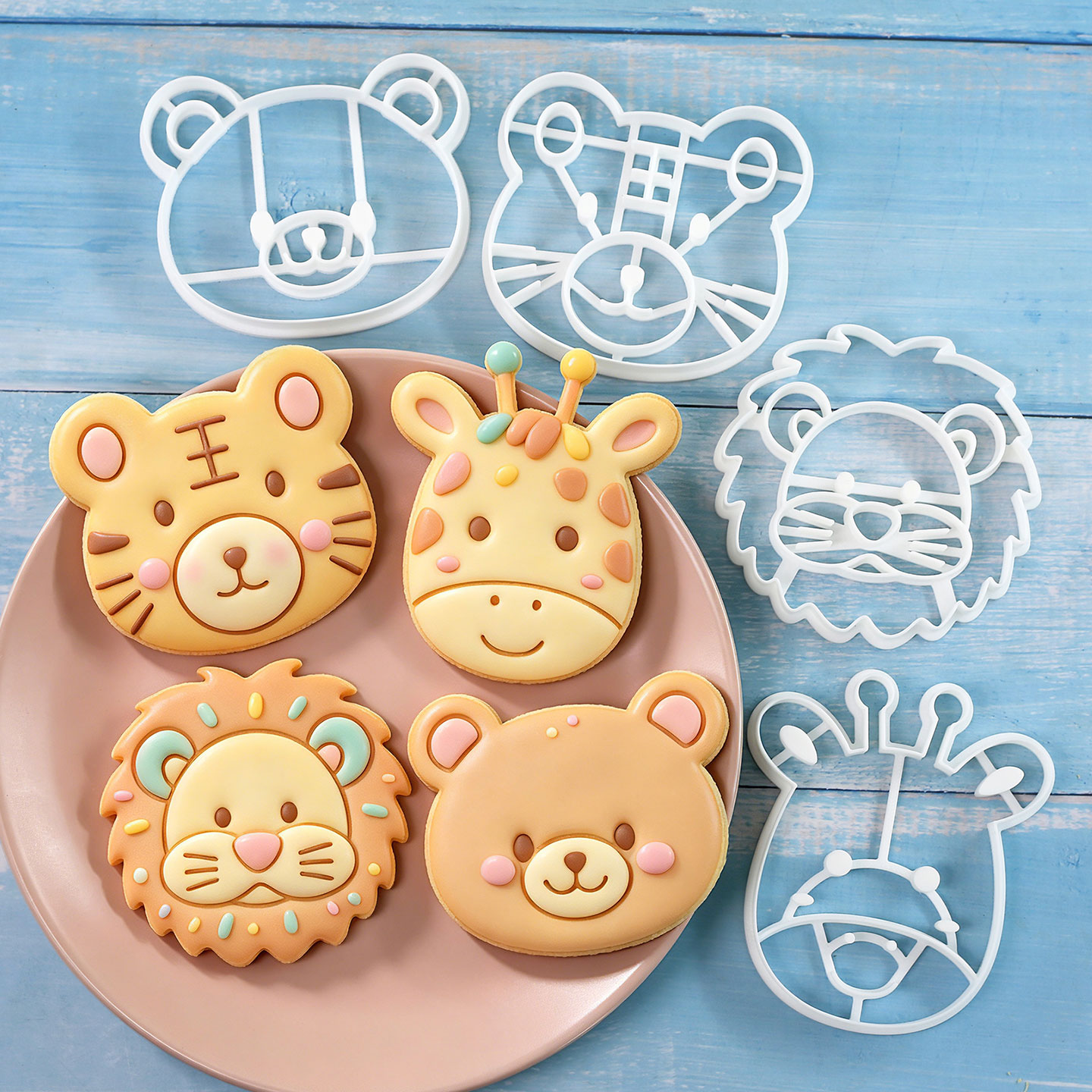 Kitchen Baking Kit - 4개 동물 쿠키 커터 세트 3D
