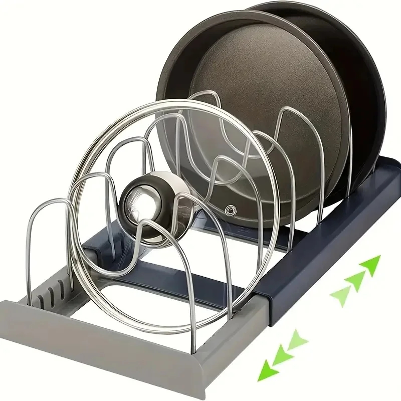 Kitchen Baking Pan Organizer - 확장형 스테인리스 스틸 보관 랙, 주방