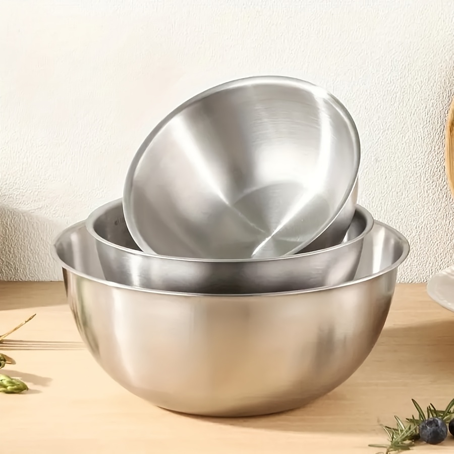 Kitchen Baking Bowls - 3개 스테인리스 스틸 샐러드 볼 세트,