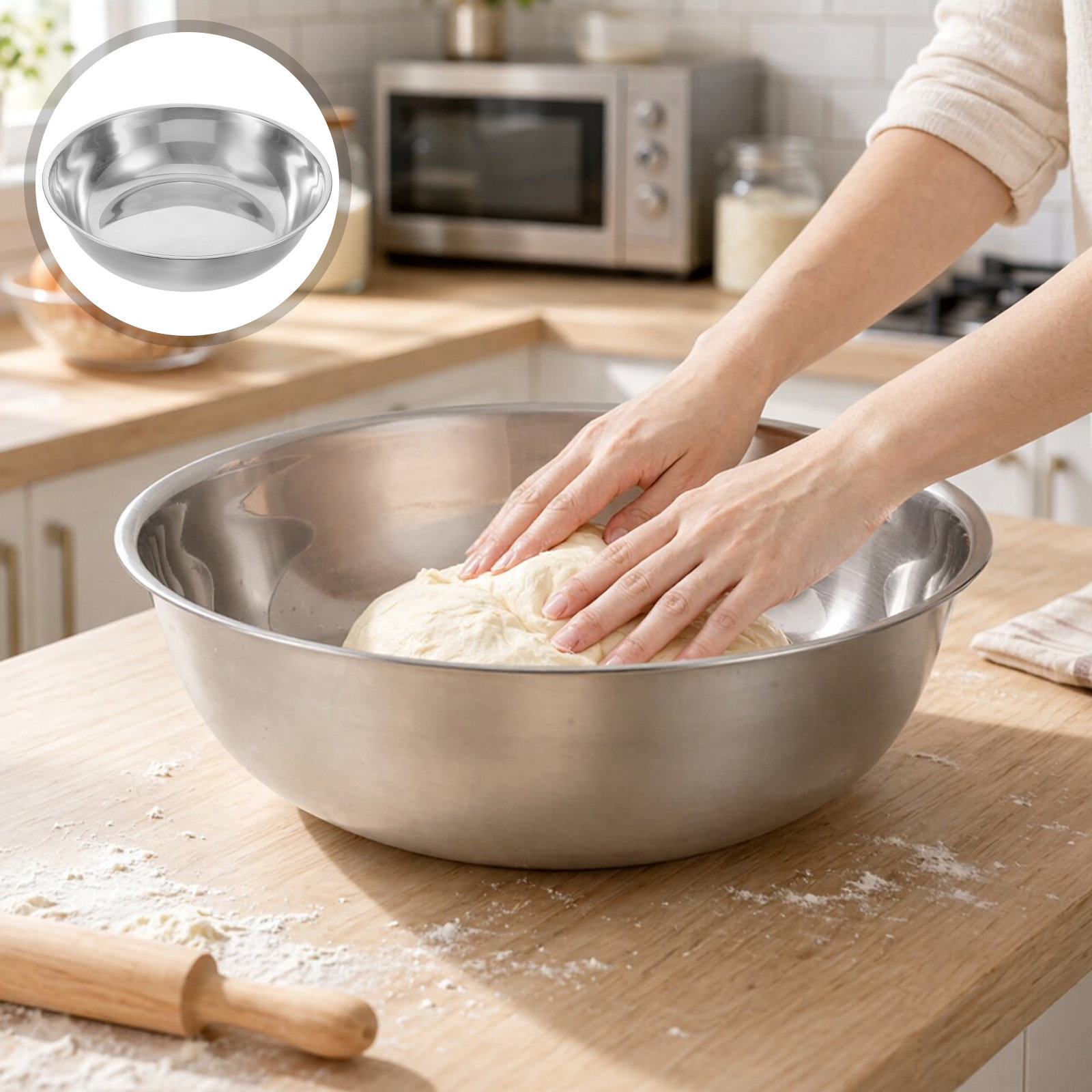 12.6인치 스테인리스 스틸 세척볼 금속 믹싱볼 주방  - Kitchen Baking Bowls 리뷰 및 가격