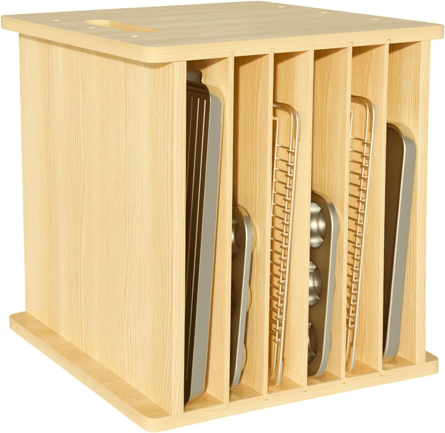 나무 베이킹 트레이 디바이더 정리함, 수직 쿠키 시트, - Kitchen Baking Sheet Organizer 리뷰 및 가격