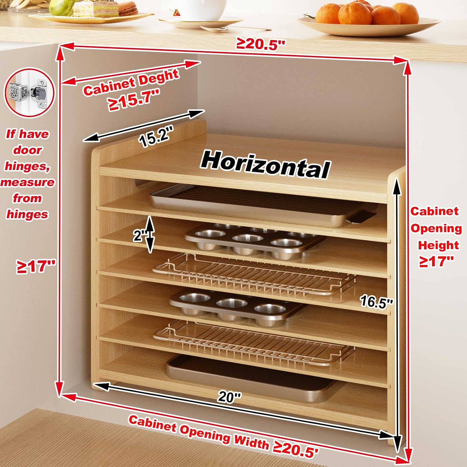 나무 베이킹 트레이 디바이더 정리함, 수직 쿠키 시트, - Kitchen Baking Sheet Organizer 리뷰 및 가격