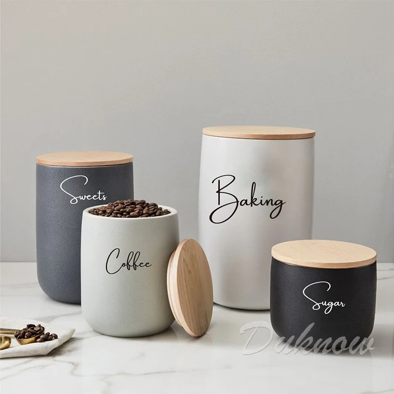 주방 정리용 캐니스터 병 라벨 스티커 방수 데칼 차 커 - Kitchen Baking Canisters 리뷰 및 가격