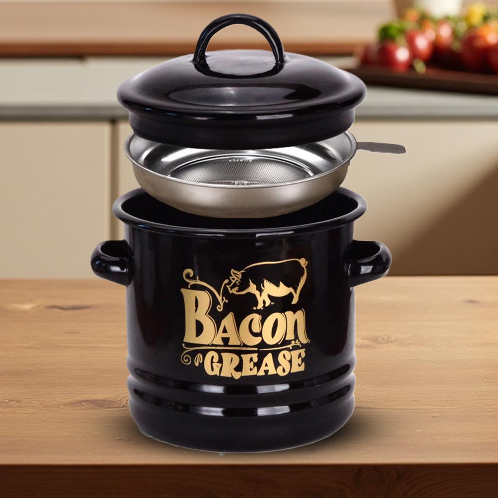 베이컨 기름 용기 1200ml 기름 저장 용기 스트레이 - Kitchen Baking Canisters 리뷰 및 가격