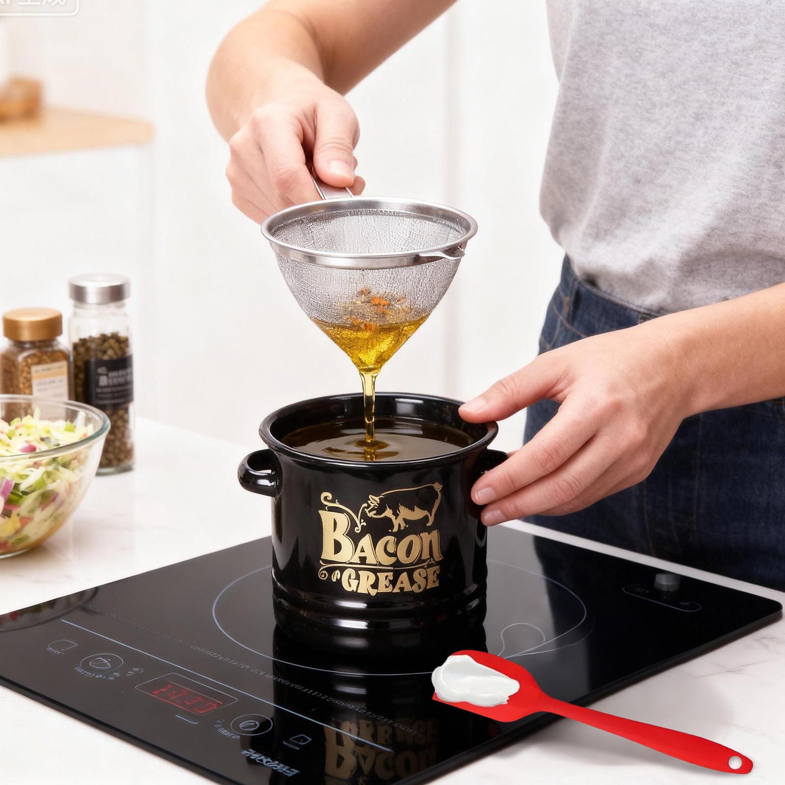 베이컨 기름 용기 1200ml 기름 저장 용기 스트레이 - Kitchen Baking Canisters 리뷰 및 가격