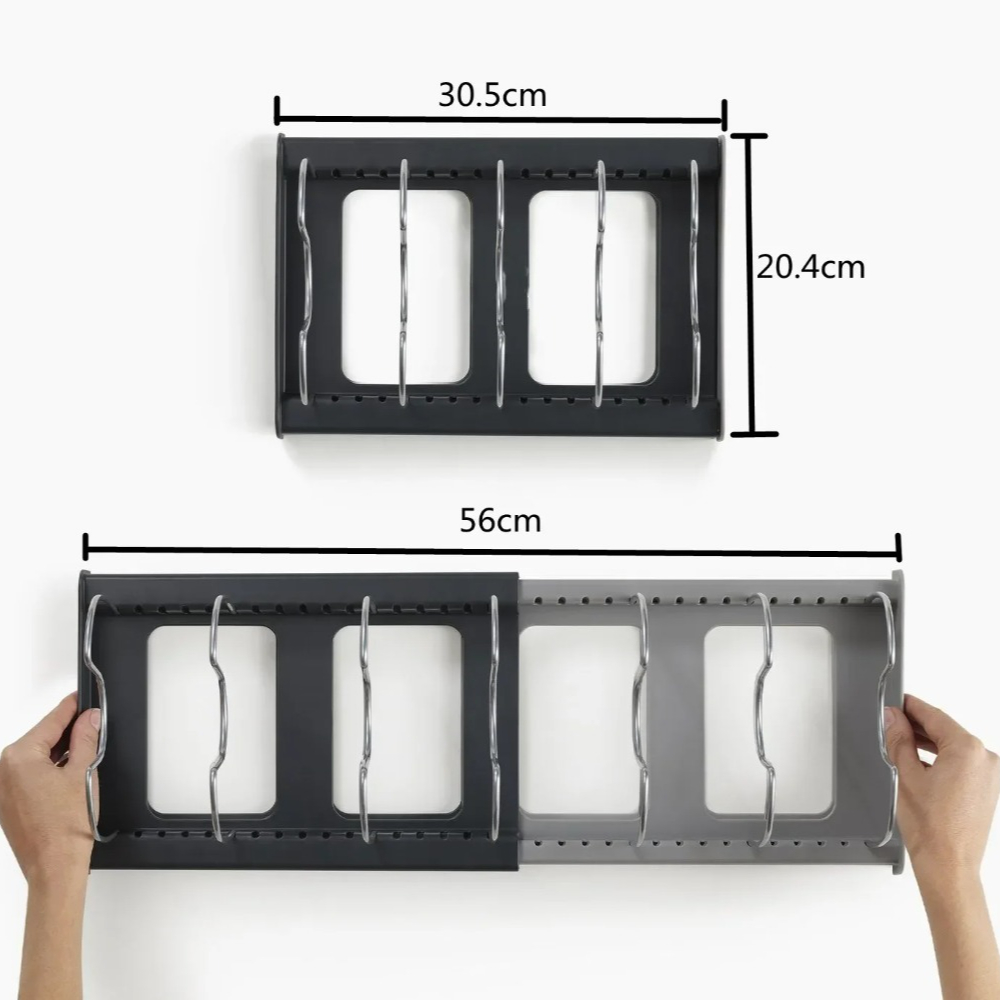 1개 7칸 텔레스코픽 냄비 랙, 팬 정리대, 공간 절약 - Kitchen Baking Pan Organizer 리뷰 및 가격