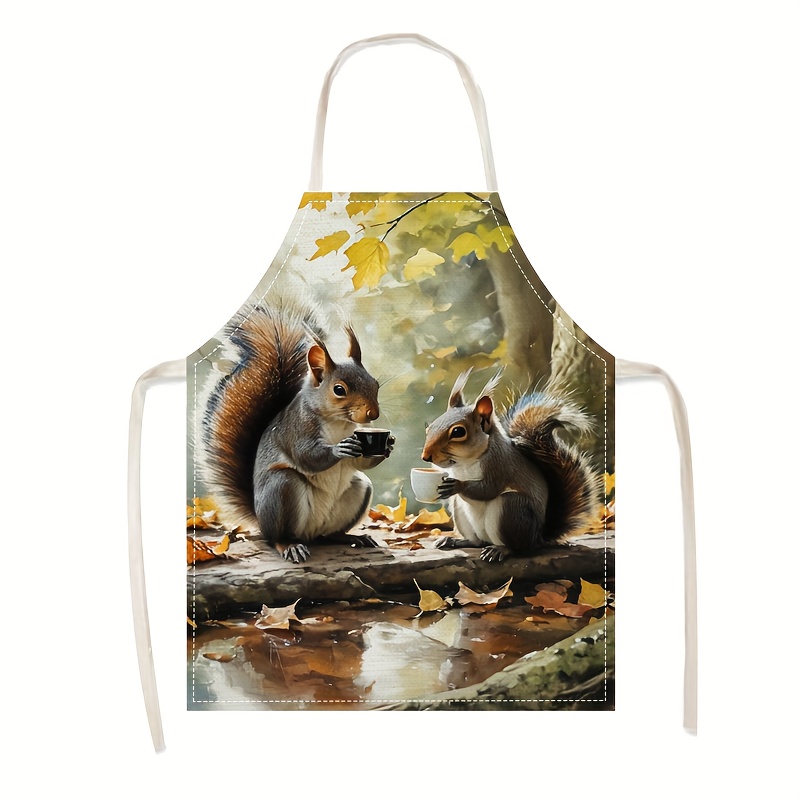 린넨 앞치마 다람쥐 커피 장면 프린트 주방 요리 베이킹 - Kitchen Baking Area Ideas 리뷰 및 가격