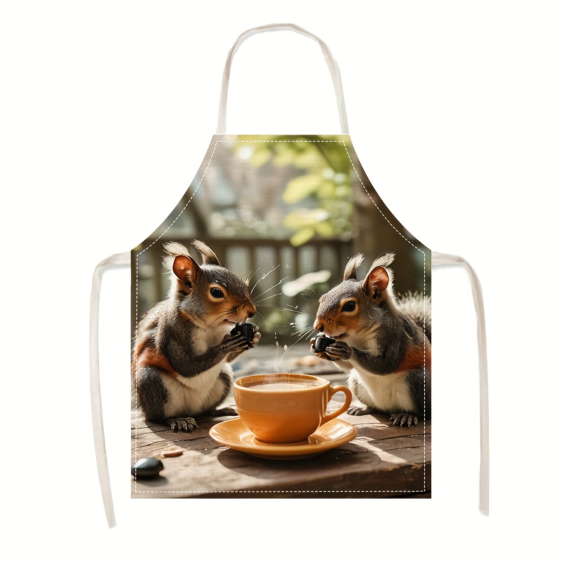 린넨 앞치마 다람쥐 커피 장면 프린트 주방 요리 베이킹 - Kitchen Baking Area Ideas 리뷰 및 가격