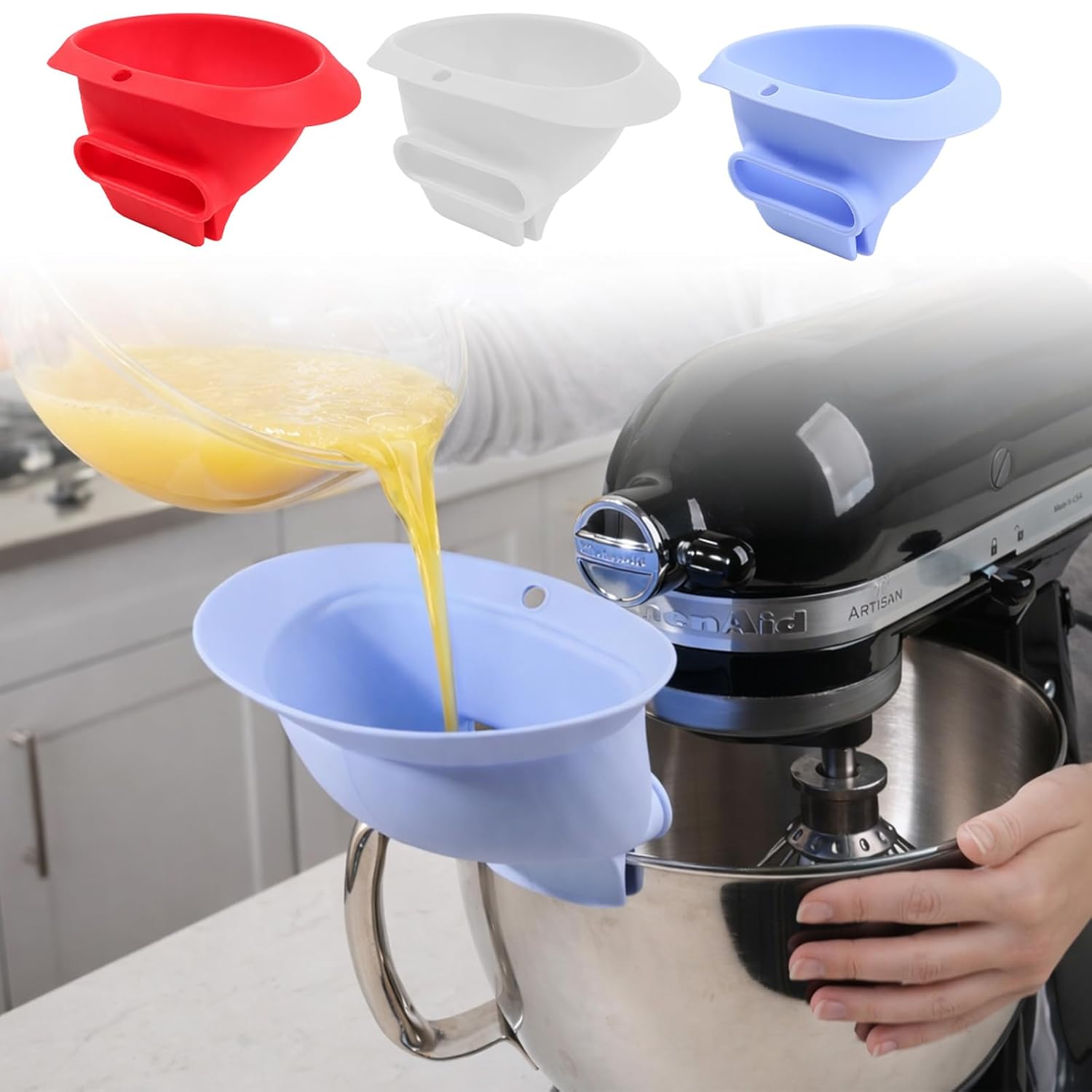 키친에이드 믹서용 실리콘 밀가루 깔때기, 블루 밀가루  - Kitchen Aid Baking Bread 리뷰 및 가격