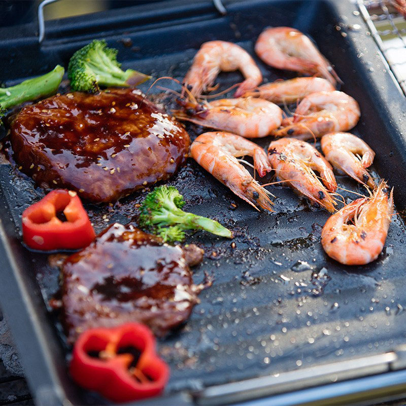 야외용 두꺼운 사각 그릴 팬, 손잡이 두 개, 휴대용  - Kitchen Baking Tray Organiser 리뷰 및 가격
