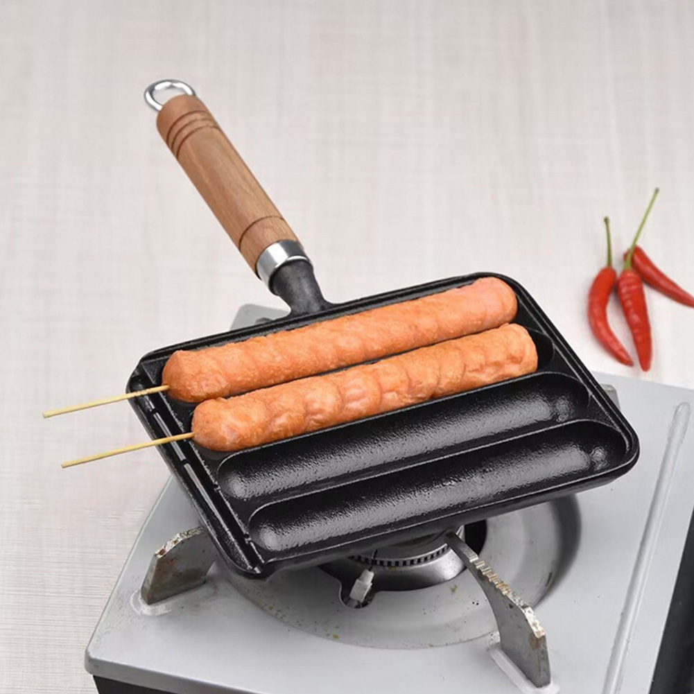 무쇠 프리시즈닝 냄비 논스틱 프리시즈닝 그릴 소시지 냄 - Kitchen Baking Tray Organiser 리뷰 및 가격