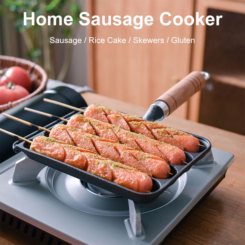 무쇠 프리시즈닝 냄비 논스틱 프리시즈닝 그릴 소시지 냄 - Kitchen Baking Tray Organiser 리뷰 및 가격
