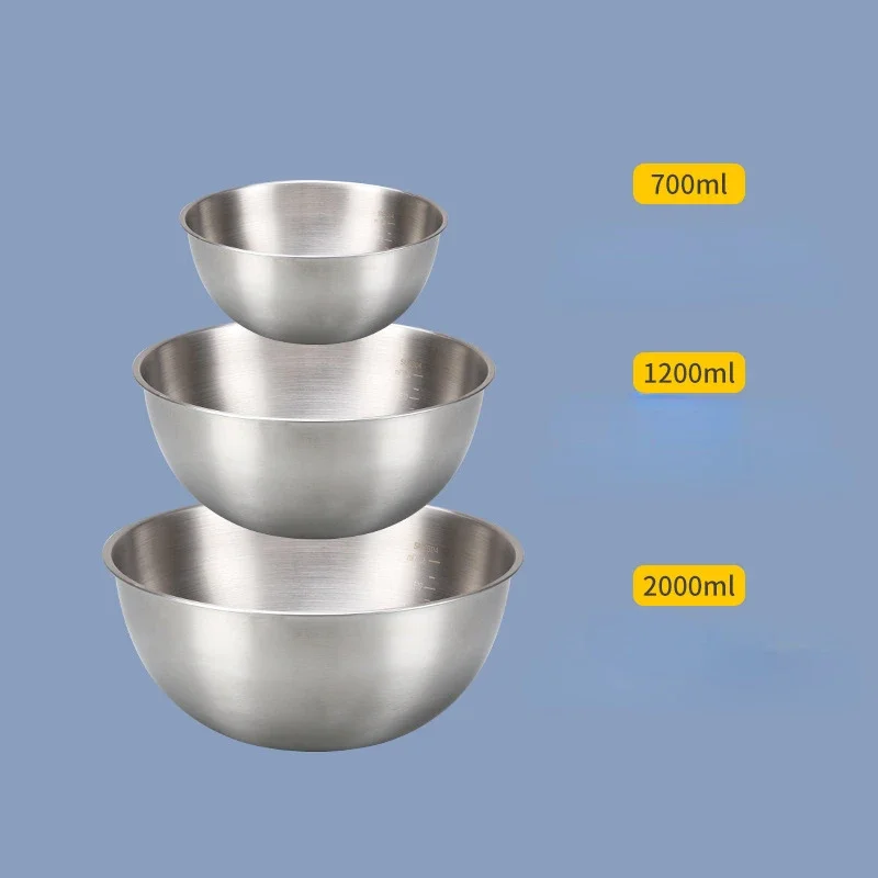 3PCS 스테인레스 스틸 요리 그릇, 가정용 저울 그릇 - Kitchen Baking Bowls 리뷰 및 가격