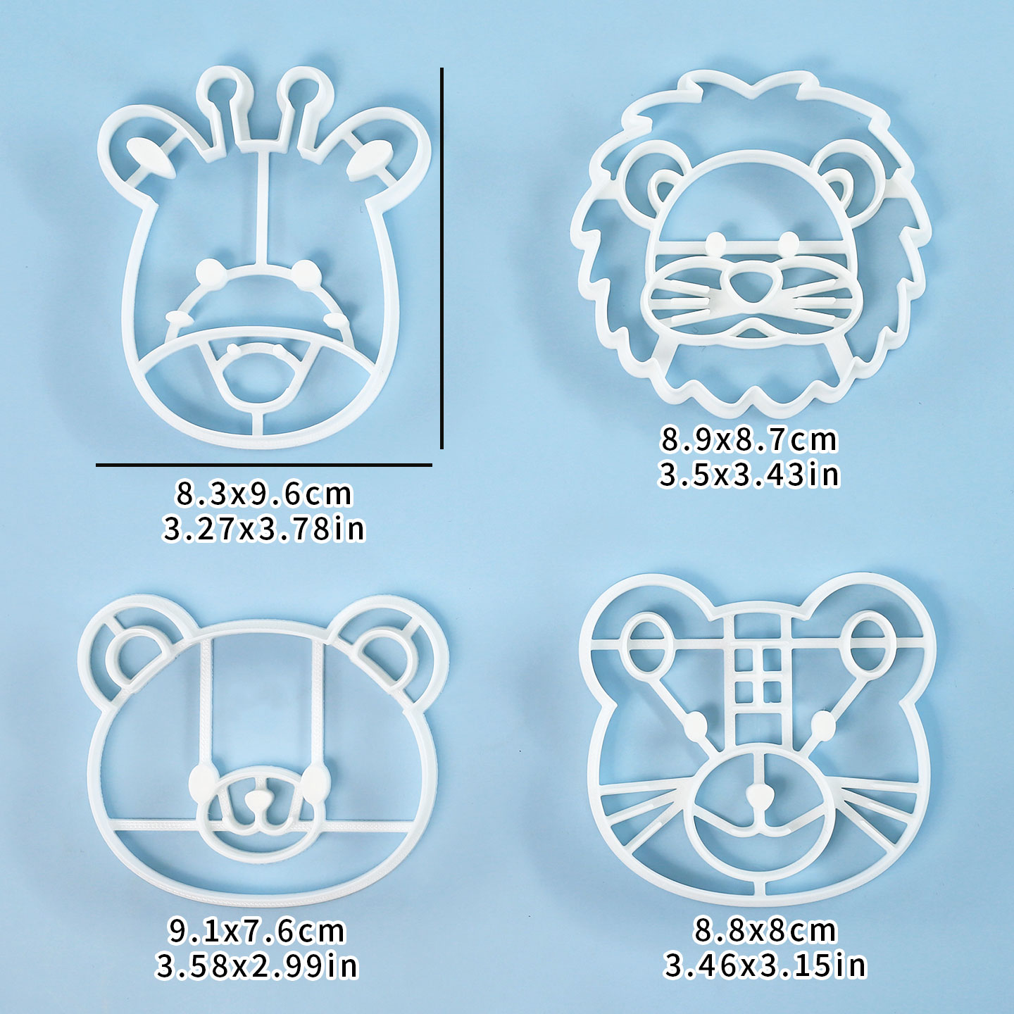 4개 동물 쿠키 커터 세트 3D 귀여운 사자 호랑이 기 - Kitchen Baking Kit 리뷰 및 가격