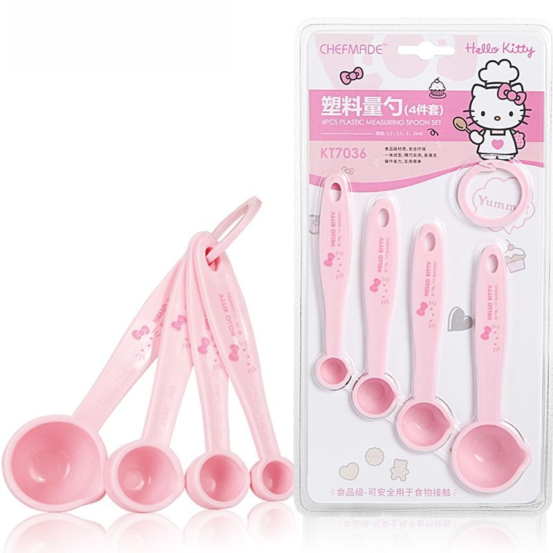 헬로키티 프린트 계량스푼 세트, 귀여운 만화 캐릭터 주 - Kitchen Baking Kit 리뷰 및 가격