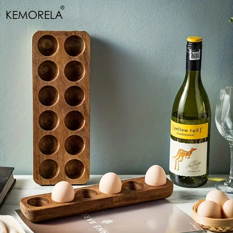 KEMORELA 1PCS 현대 나무 계란 보관 상자-신 - Kitchen Baking Tray Organiser 리뷰 및 가격