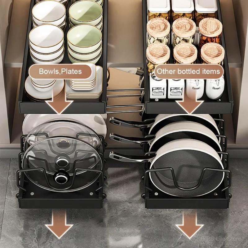 핫세일 다용도 슬라이딩 주방 수납랙 서랍 정리함 (냄비 - Kitchen Baking Pan Organizer 리뷰 및 가격
