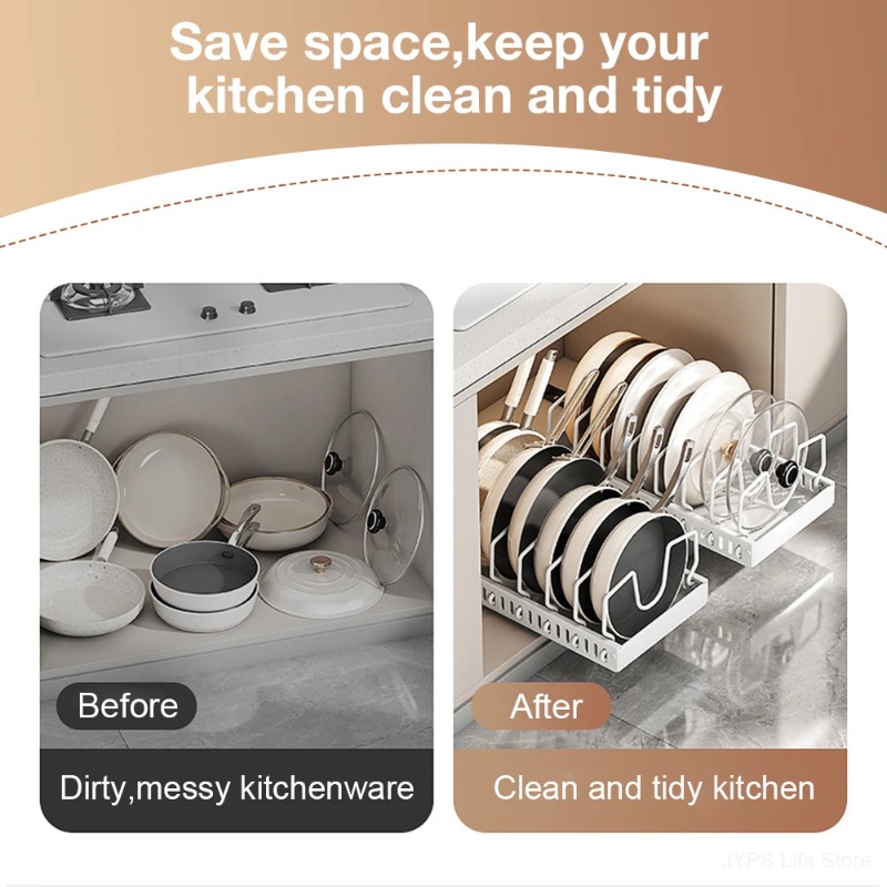 핫세일 다용도 슬라이딩 주방 수납랙 서랍 정리함 (냄비 - Kitchen Baking Pan Organizer 리뷰 및 가격