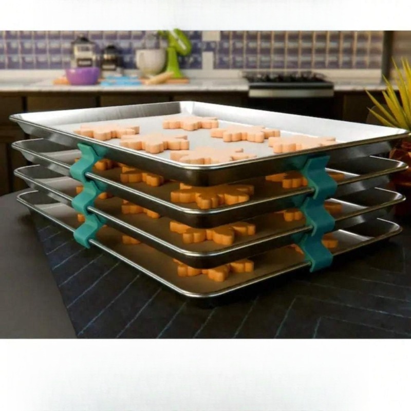 쌓을 수 있는 쿠키 시트 정리대, 공간 절약형 베이킹  - Kitchen Baking Sheet Organizer 리뷰 및 가격