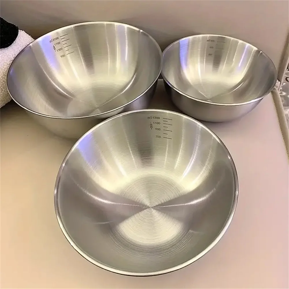 1-3 스테인리스 스틸 볼 세트(저울 포함) - 요리, - Kitchen Baking Bowls 리뷰 및 가격