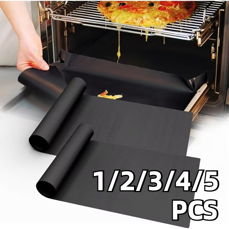 1/2/3/4/5PCS 블랙 바베큐 그릴 매트 오븐 베 - Kitchen Baking Mat 리뷰 및 가격
