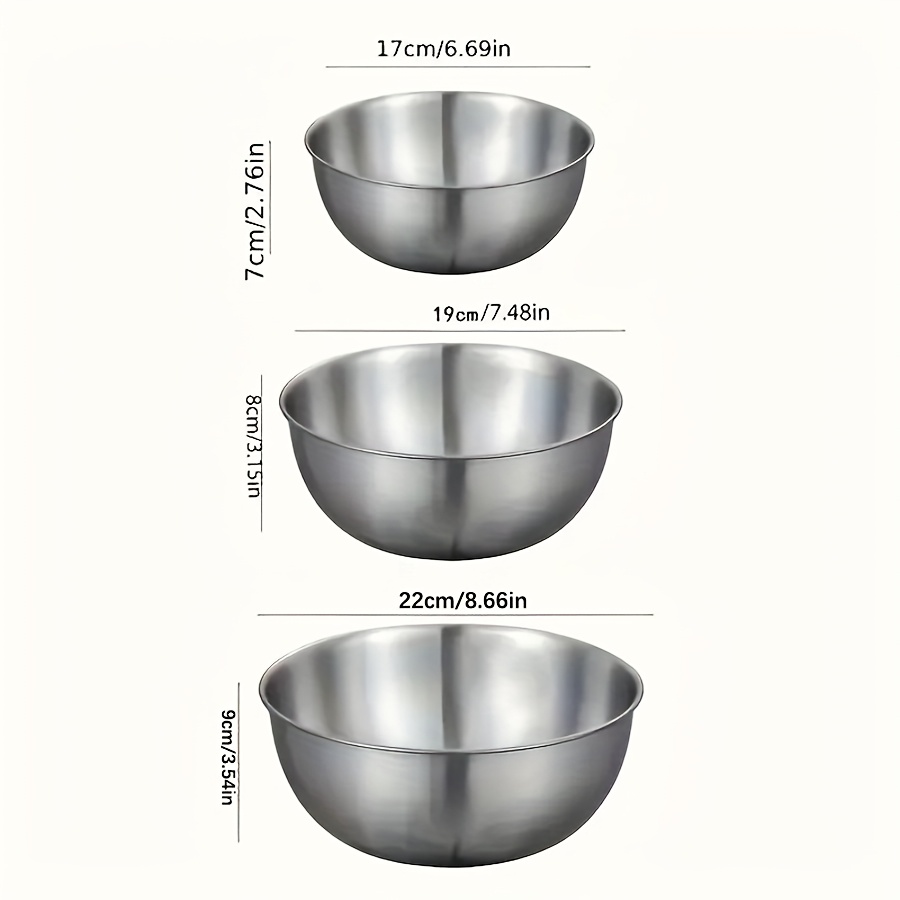 3개 스테인리스 스틸 샐러드 볼 세트, 믹싱 볼, 베이 - Kitchen Baking Bowls 리뷰 및 가격