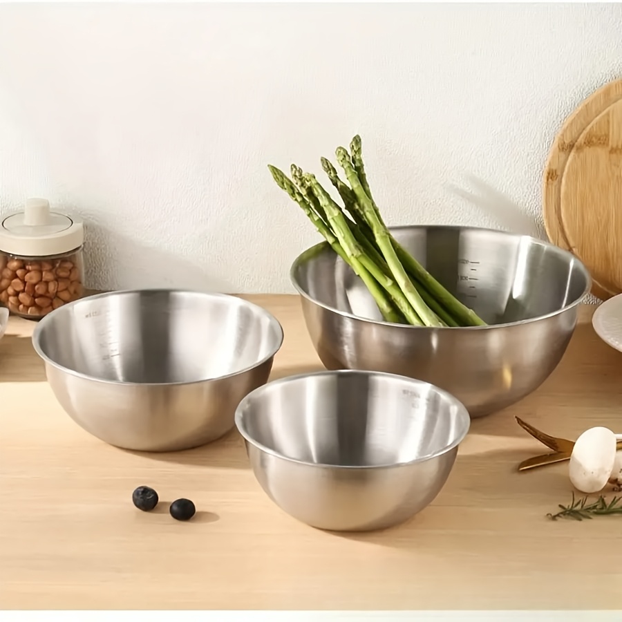 3개 스테인리스 스틸 샐러드 볼 세트, 믹싱 볼, 베이 - Kitchen Baking Bowls 리뷰 및 가격