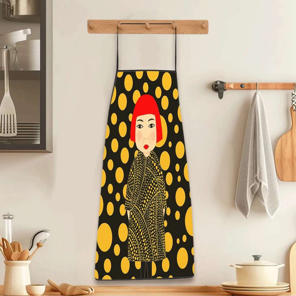재미있는 팝아트 테마 앞치마 1개, 노란색 물방울 무늬 - Kitchen Baking Area Ideas 리뷰 및 가격