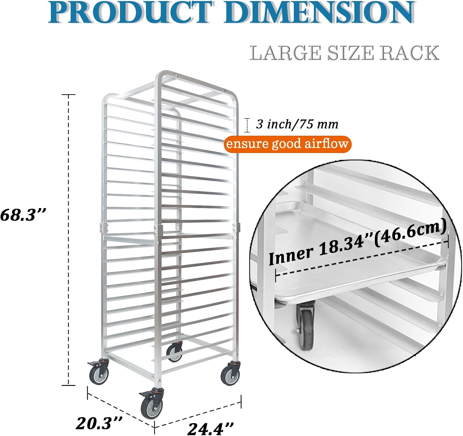 상업용 20단 스테인리스 스틸 시트 팬 랙 바퀴 달린  - Kitchen Baking Sheet Organizer 리뷰 및 가격