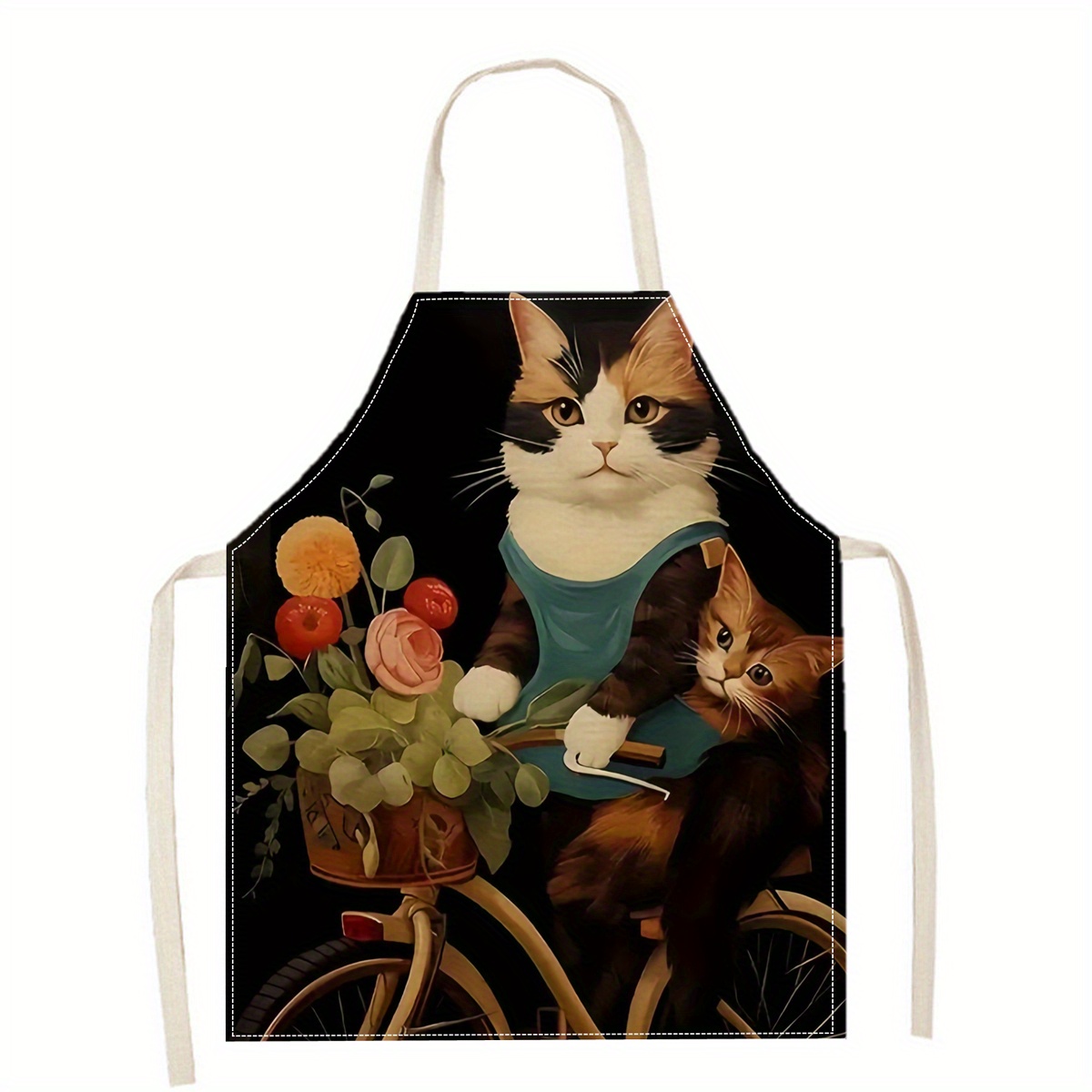 린넨 앞치마 재미있는 고양이 선글라스 프린트 주방 요리 - Kitchen Baking Area Ideas 리뷰 및 가격