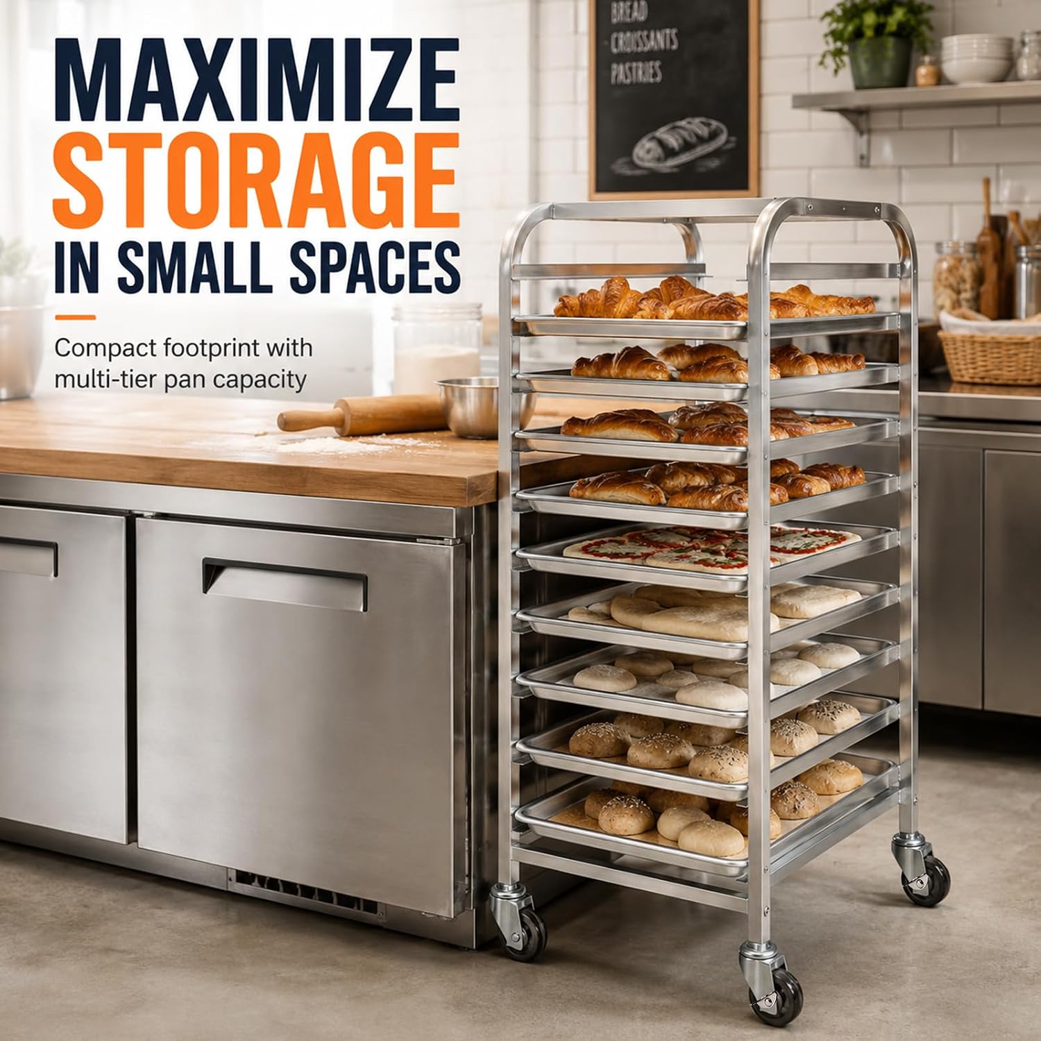10단 스테인리스 스틸 시트 팬 랙 바퀴付き 이동식 베 - Kitchen Baking Sheet Organizer 리뷰 및 가격