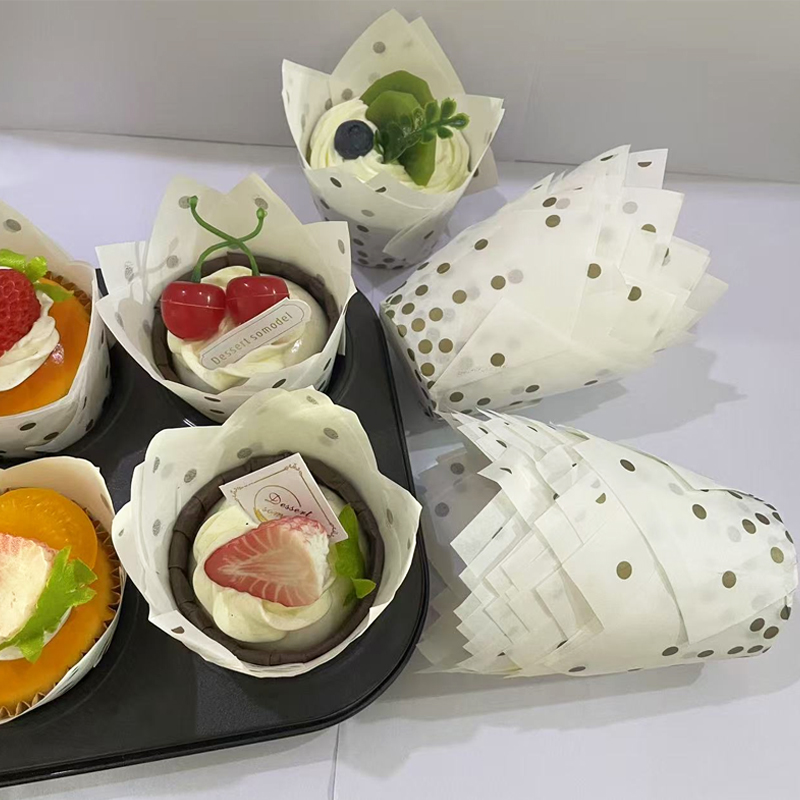 50개/100개 골드 도트 튤립 케이크 컵, 고품질 베 - Kitchen Baking Mat 리뷰 및 가격