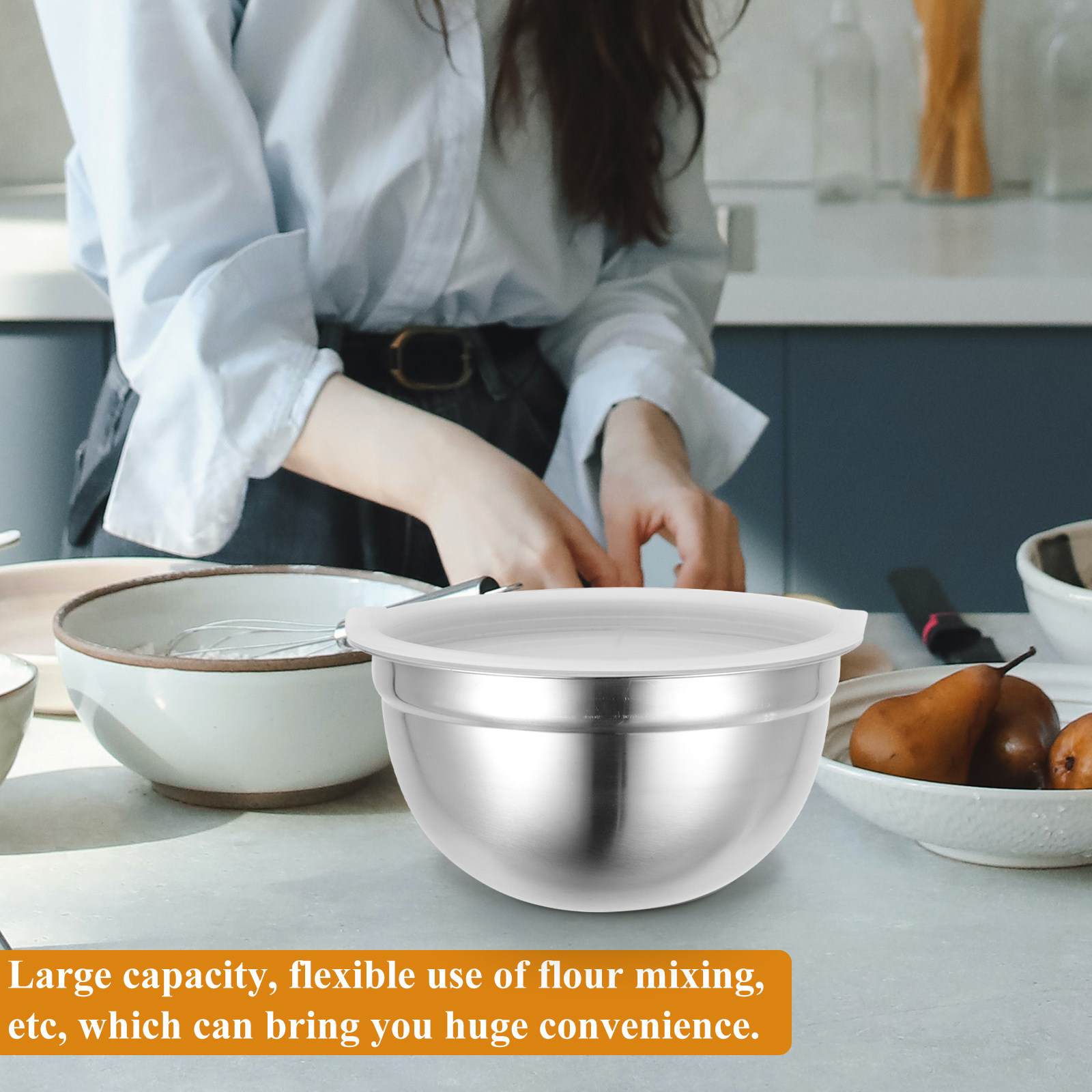 스테인리스 스틸 믹싱 볼 대형 샐러드 수프 반죽용 주방 - Kitchen Baking Bowls 리뷰 및 가격
